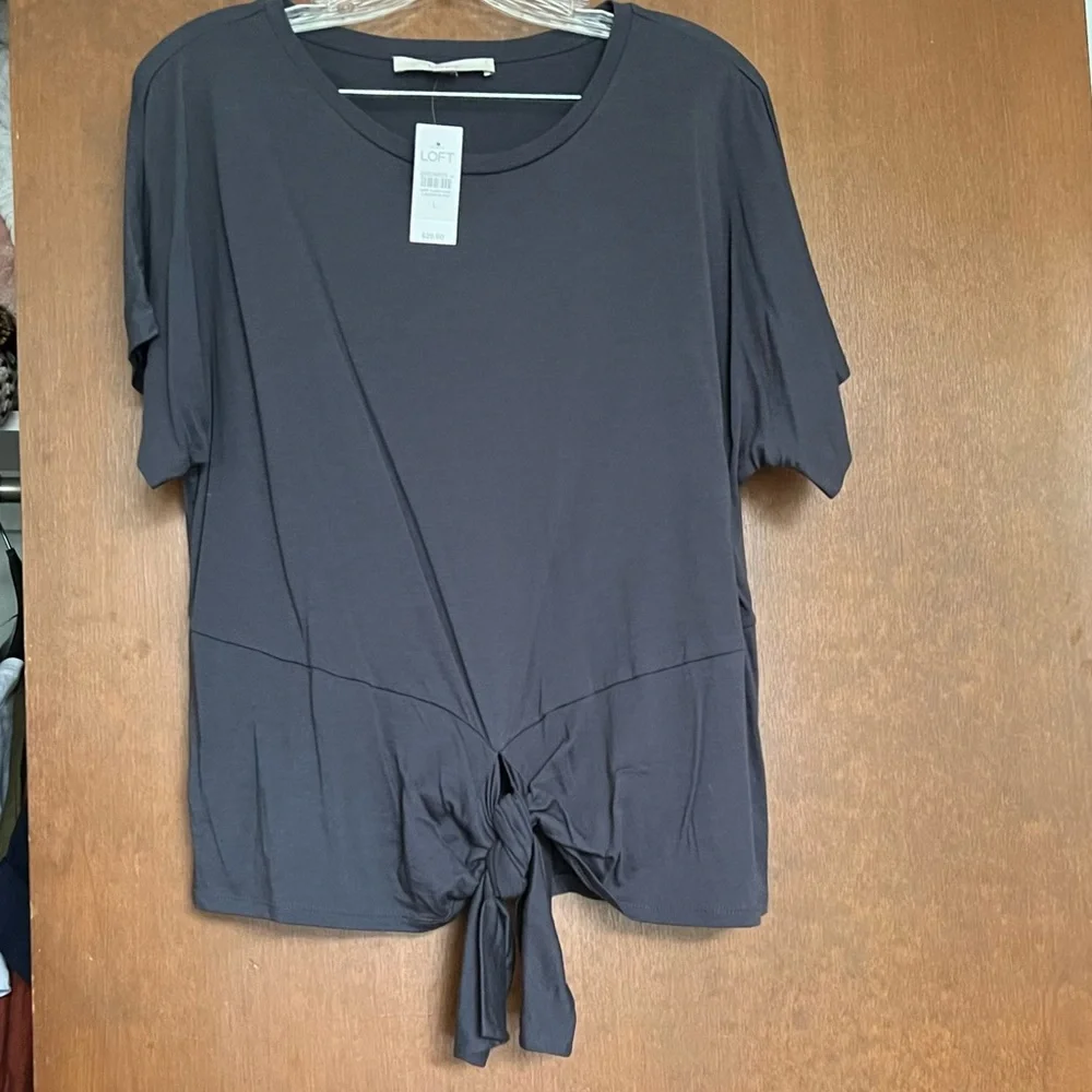 LOFT Knotted Tee, NWT, Large - Picture 4 of 10